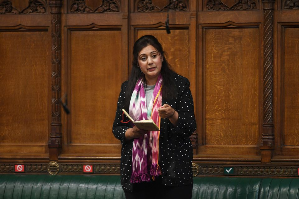 mp nusrat ghani speaks during a session in parliament in london britain may 12 2021 uk parliament jessica taylor handout via reuters
