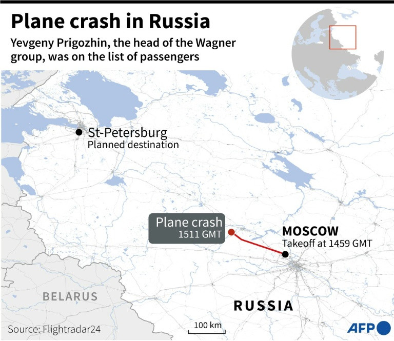 The Flightradar24 tracker website said the plane flying from Moscow to Saint Peterburg appeared on their radar until the last 30 seconds and descended 