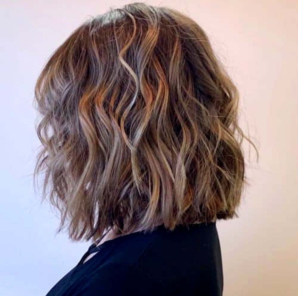 Layered shoulder deals length curly hair