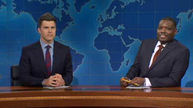 colin jost and michael che on snl courtesy saturday night live on youtube colin jost and michael che on snl courtesy saturday night live on youtube