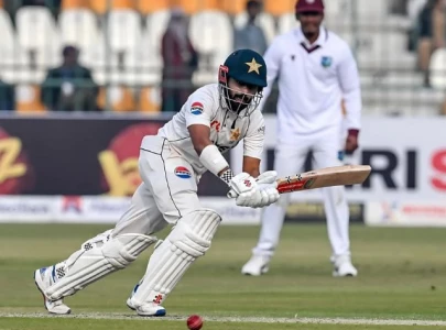 saud rizwan steady pakistan after west indies early dominance