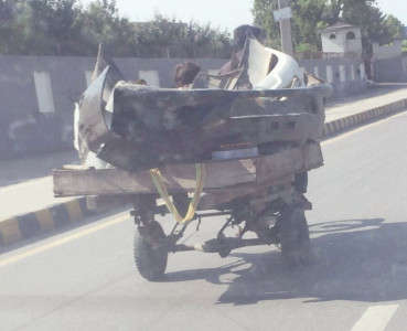 traffic hazard loader rickshaws risk road safety in pindi