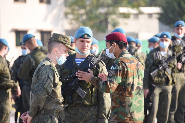 Pak-Russian Federation Forces participate in the two-week long counter terrorism exercise. PHOTO: @DGISPR