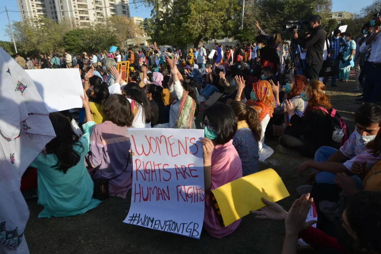 citizen s protesting during aurat march on march 8 2021 in karachi file citizen s protesting during aurat march on march 8 2021 in karachi file