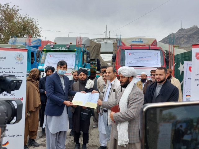 the relief goods included 353 tonnes of winter and hygiene packs and food items photo express