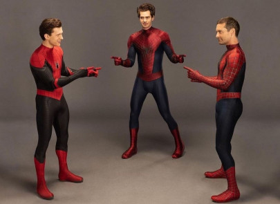 tom holland toby mcguire and andrew garfield bring the spider man meme to life tom holland toby mcguire and andrew garfield bring the spider man meme to life