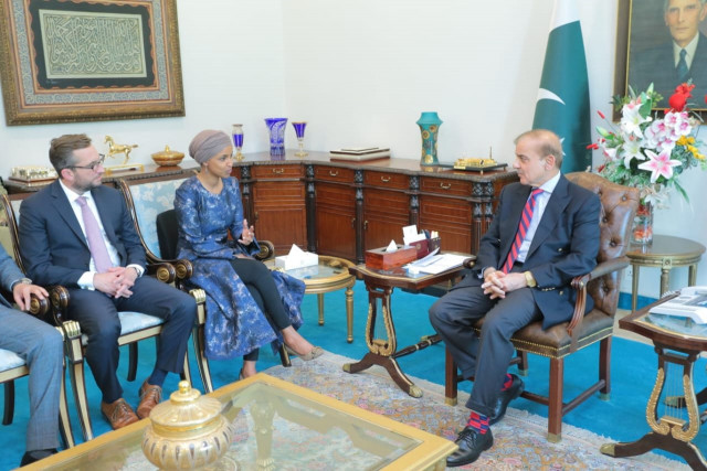 us congresswoman ilhan omar meets pm shehbaz in maiden visit