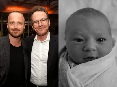 breaking bad actor aaron paul announces birth of baby boy bryan cranston to be godfather
