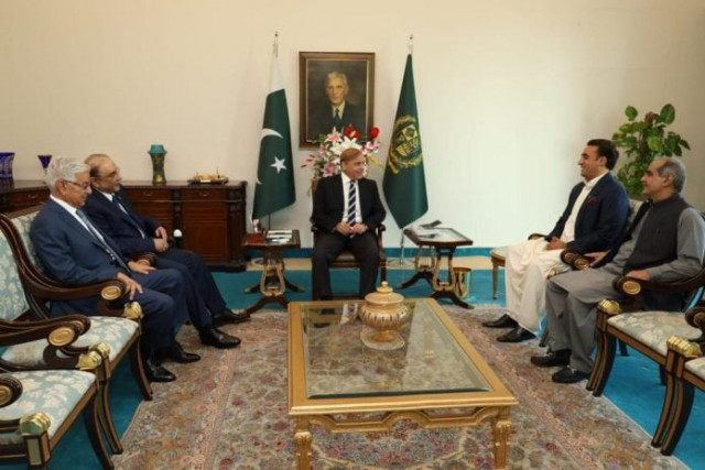 prime minister shehbaz sharif said country s development was linked with the supremacy of the constitution and the democratic process during a meeting with ppp co chairman asif ali zardari photo app prime minister shehbaz sharif said country s development was linked with the supremacy of the constitution and the democratic process during a meeting with ppp co chairman asif ali zardari photo app