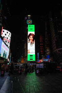 hadiqa kiani lights up new york times square