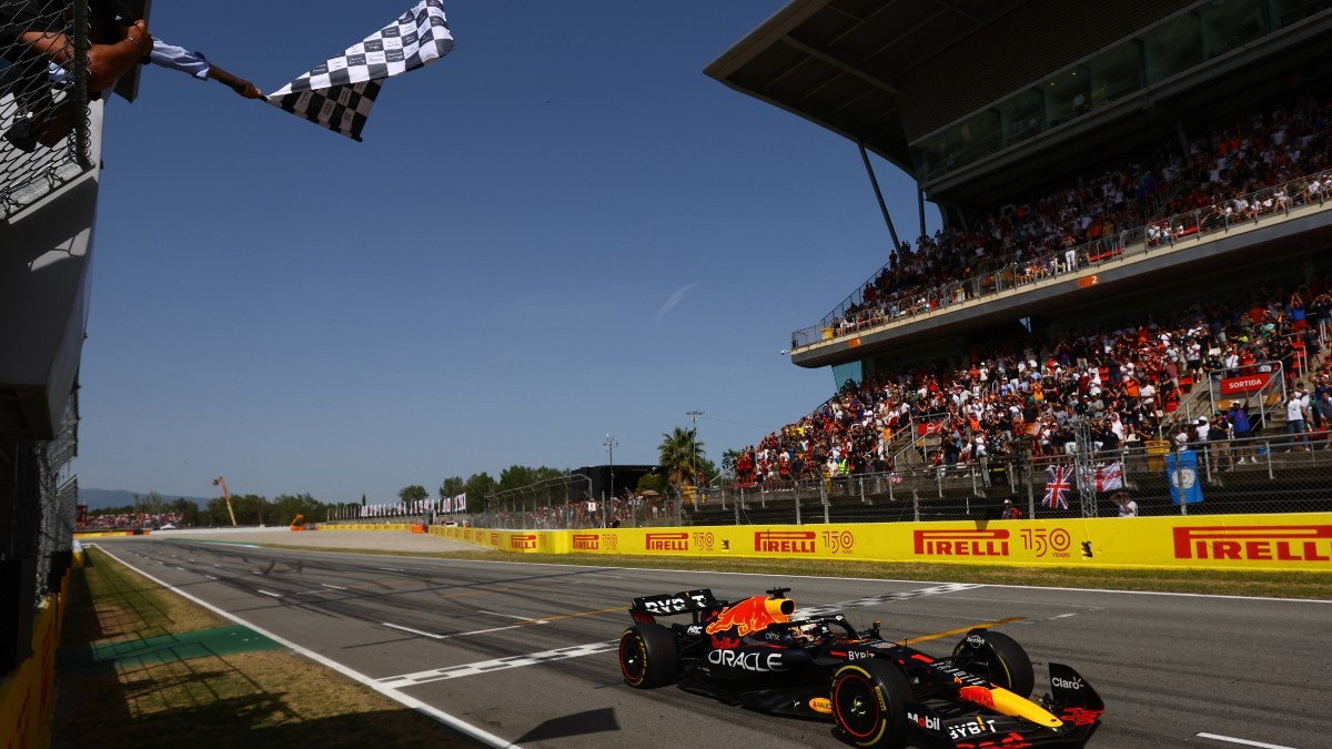 Photo of Verstappen on top after Spanish GP win