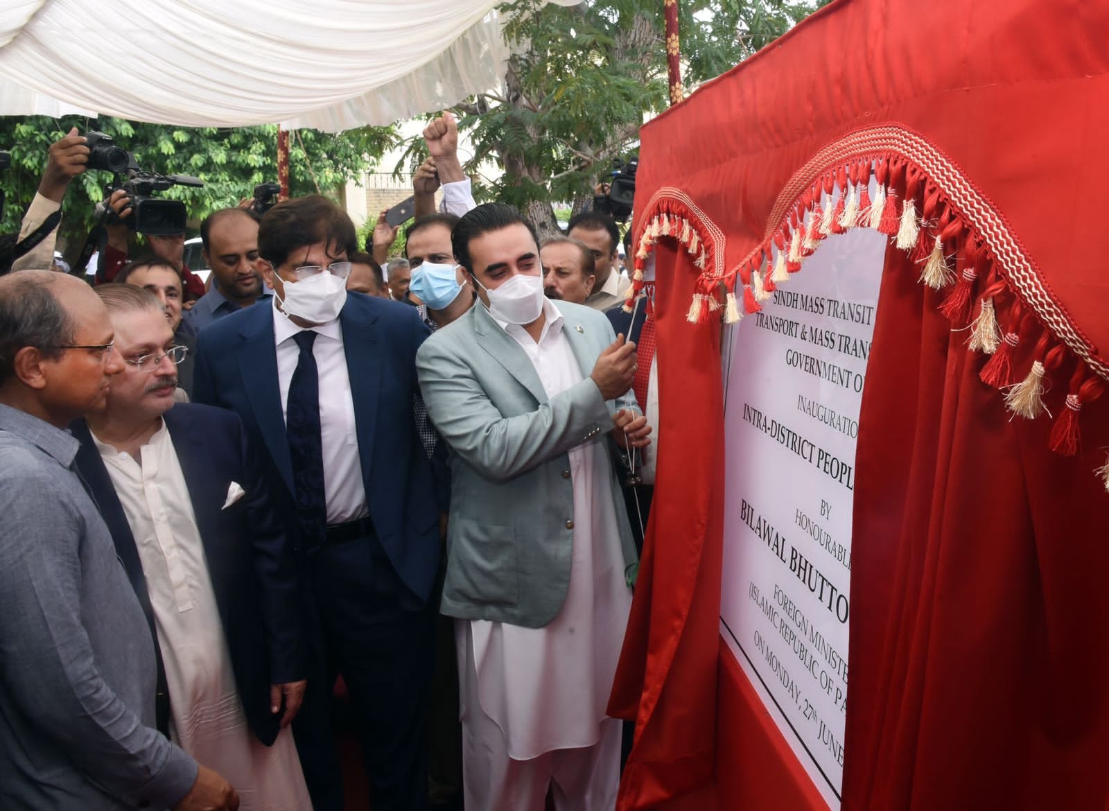 ppp chairperson bilawal bhutto zardari inaugurates bus service on june 27 2022 photo express