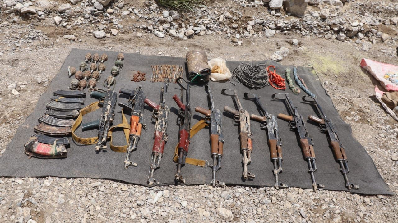 arms and ammunition recovered from the terrorists near khost in the khalifat moutains photo express