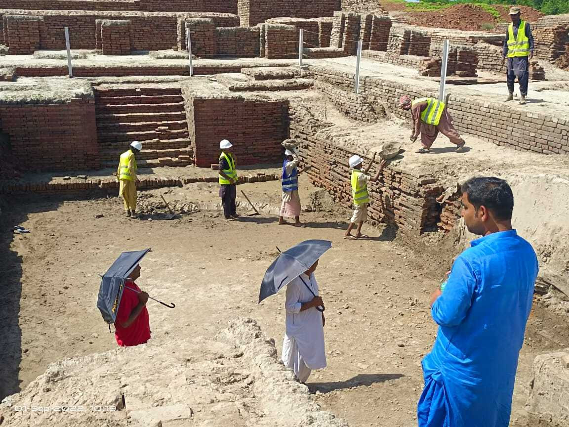 Photo of Conservation work starts at Mohenjo Daro after devastating rains