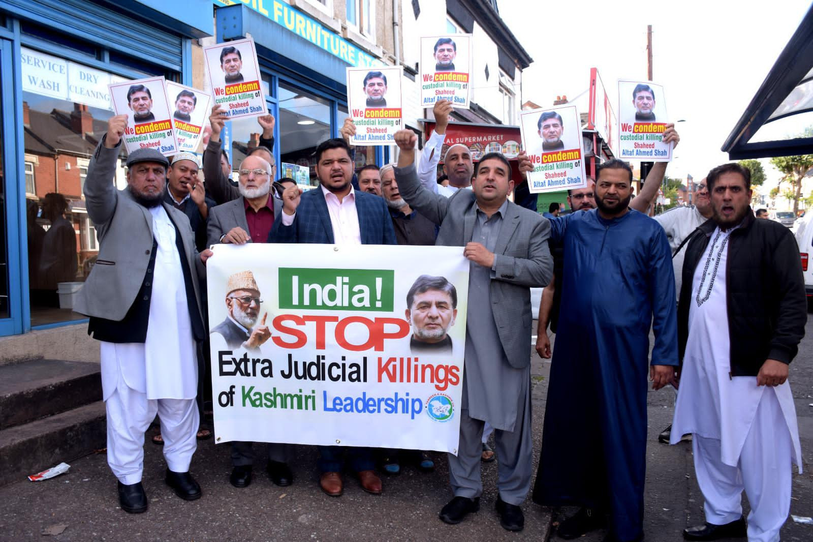 the demonstrators called out genocidal policies of india in iiojk under which the fascist regime in new delhi wants to eliminate the kashmiris who seek implementation of un resolutions photo express