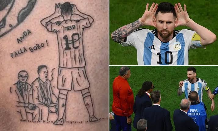Football fans in hysterics at 'worst ever' Lionel Messi tattoo following  Argentina star lifting World Cup | The Sun