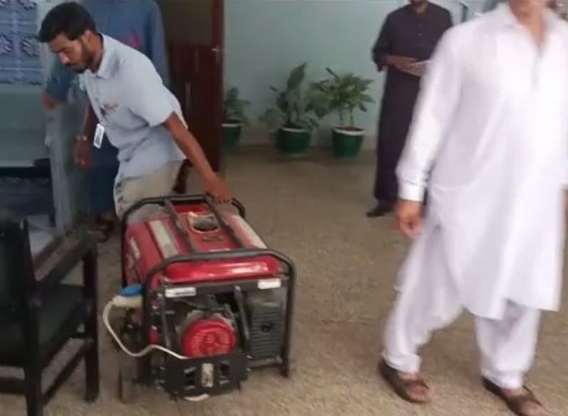 people are trying to fix generators because of load shedding during the exams photo express