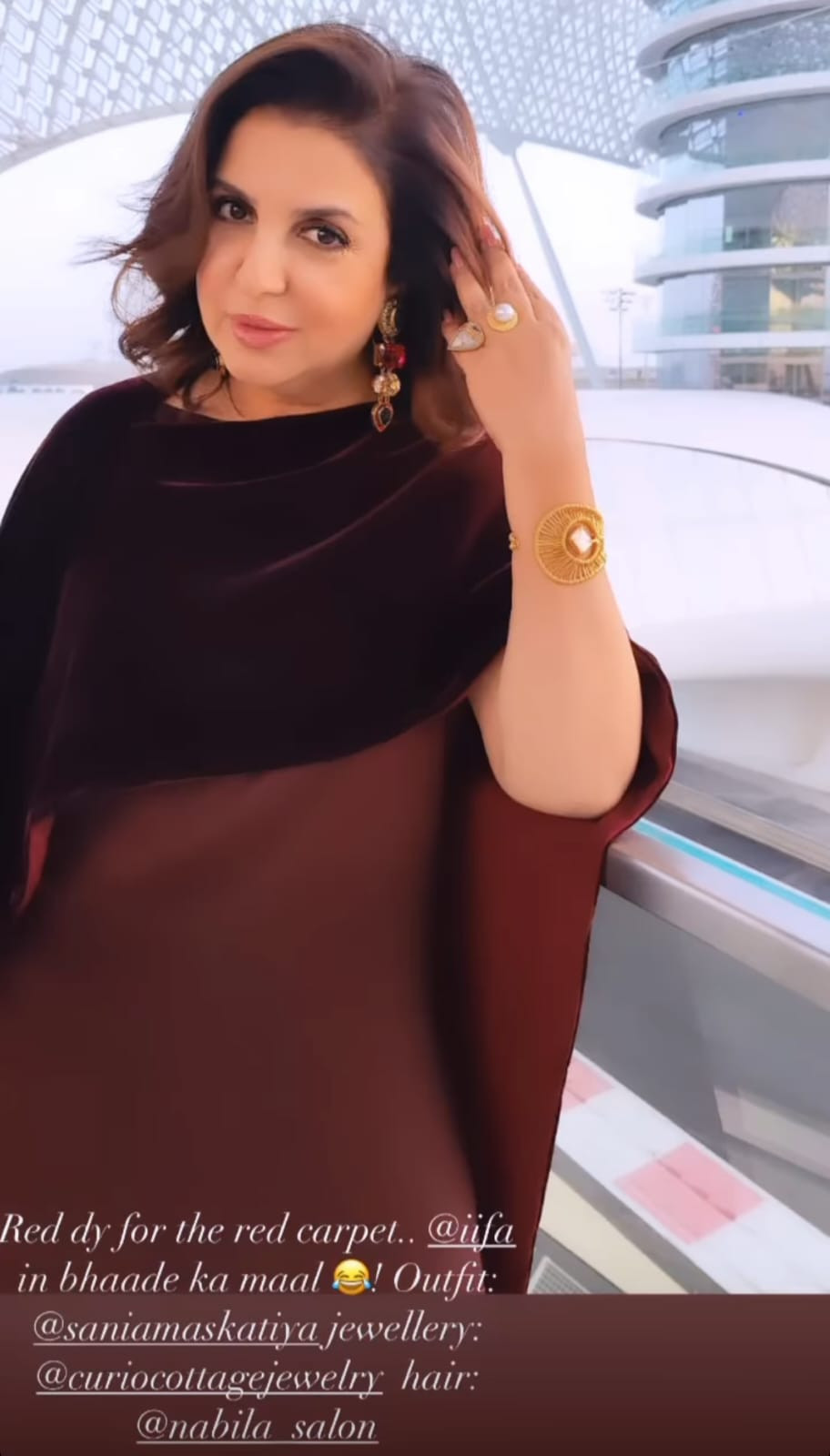 Farah Khan Kunder looking spectacular in this Amoh by JADE's Banarasi  kurta.Here is what she has to say about her look: 