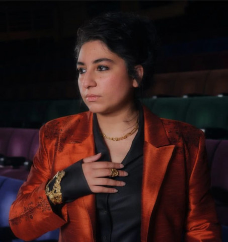 arooj aftab s rust monochrome suit is an ode to palestine