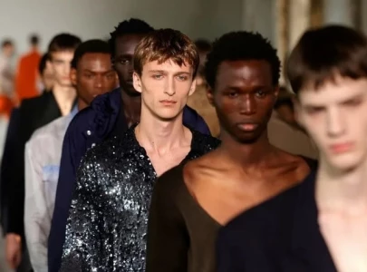 plunging necklines and tiny shorts skin on show at paris menswear week plunging necklines and tiny shorts skin on show at paris menswear week