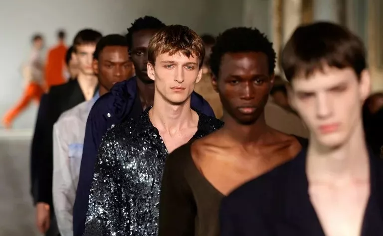 plunging necklines and tiny shorts skin on show at paris menswear week plunging necklines and tiny shorts skin on show at paris menswear week