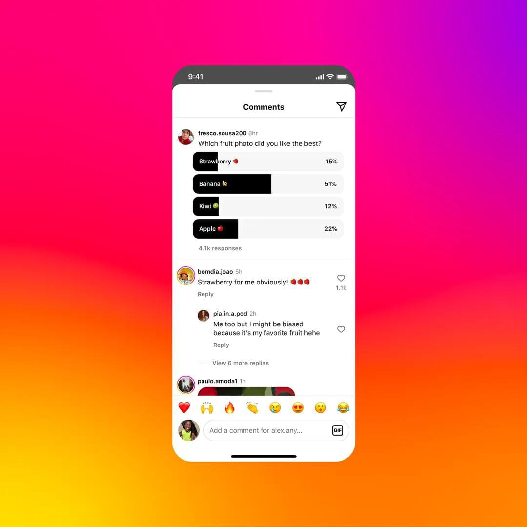 Instagram to let users add polls in comments section