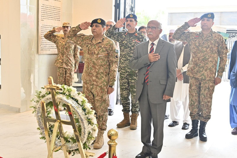 corps commander peshawar lieutenant general hassan azhar hayat inaugurated the mausoleum paying homage to the martyrs by laying flowers and reciting fatiha photo express