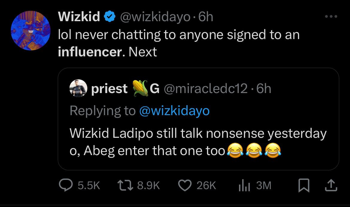 Image: Wizkid on X