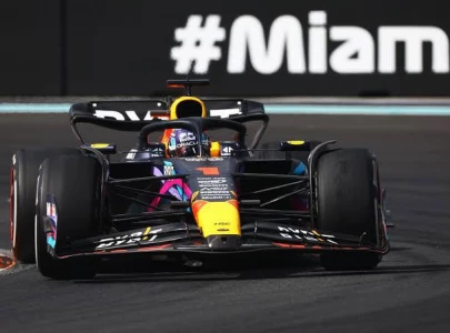 verstappen fastest in miami practice but trouble for leclerc