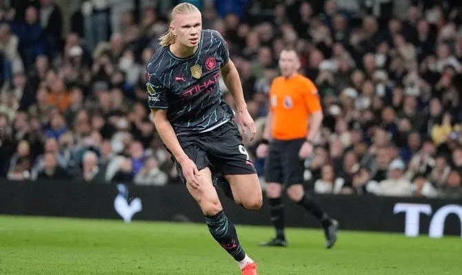 haaland double puts man city on brink of premier league history haaland double puts man city on brink of premier league history