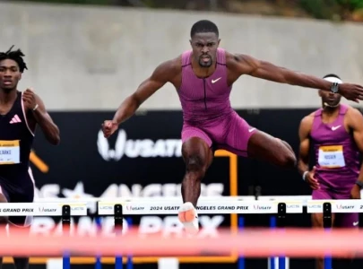 benjamin wins la 400m hurdles in blistering 46 64sec