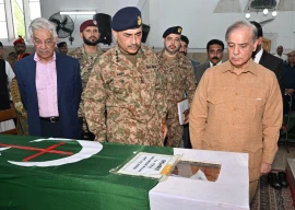 pm shehbaz sharif coas asim muneer attend martyred soldier s funeral