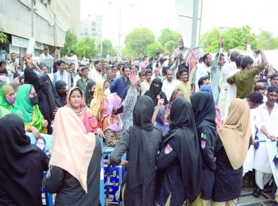 teachers stage protest for regularisation of services