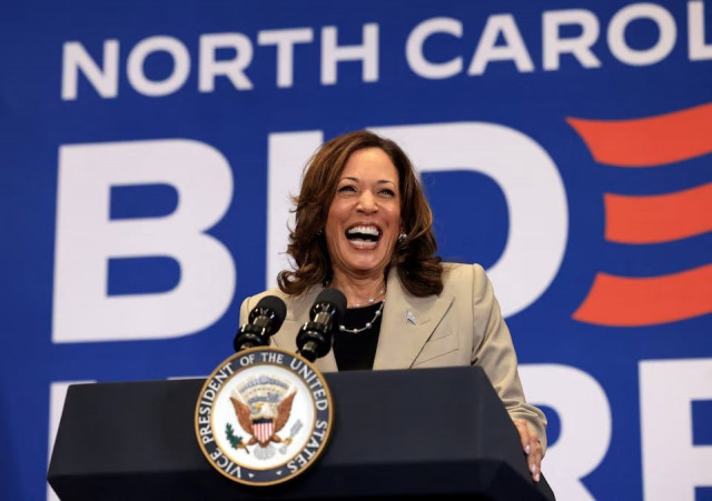 us vice president kamala harris at fayetteville north carolina on july 18 2024 photo reuters us vice president kamala harris at fayetteville north carolina on july 18 2024 photo reuters