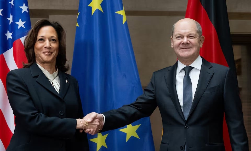 us vice president kamala harris shakes hands with german chancellor olaf scholz during the munich security conference msc in munich germany on february 17 2024 photo reuters
