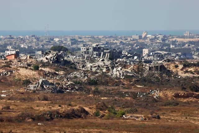 a view of destroyed buildings in gaza amid the ongoing conflict between israel and hamas as seen from southern israel on august 1 2024 photo reuters