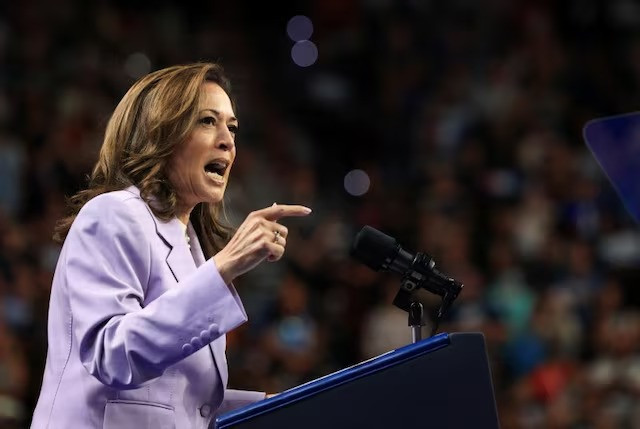 democratic presidential candidate and us vice president kamala harris speaks at a campaign event at the university of nevada s las vegas campus on august 10 2024 photo reuters democratic presidential candidate and us vice president kamala harris speaks at a campaign event at the university of nevada s las vegas campus on august 10 2024 photo reuters