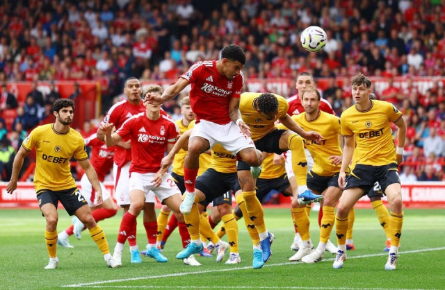 at the start of the game chris wood headed nottingham forest into a 10th minute lead from a corner photo reuters at the start of the game chris wood headed nottingham forest into a 10th minute lead from a corner photo reuters