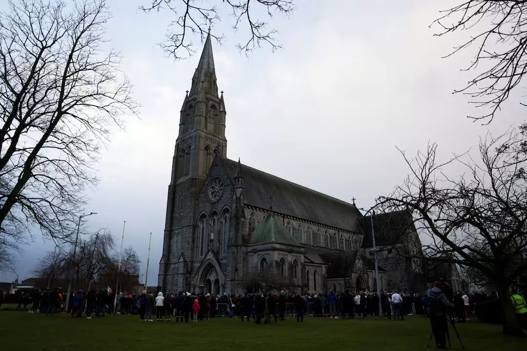 a general view of the church where a funeral mass for late irish singer shane macgowan takes place in tipperary ireland on december 8 2023 photo reuters a general view of the church where a funeral mass for late irish singer shane macgowan takes place in tipperary ireland on december 8 2023 photo reuters