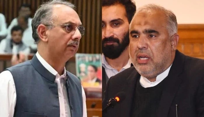 pakistan tehreek e insaf leaders omar ayub and asad qaiser photo facebook omar ayub x asad qaiser