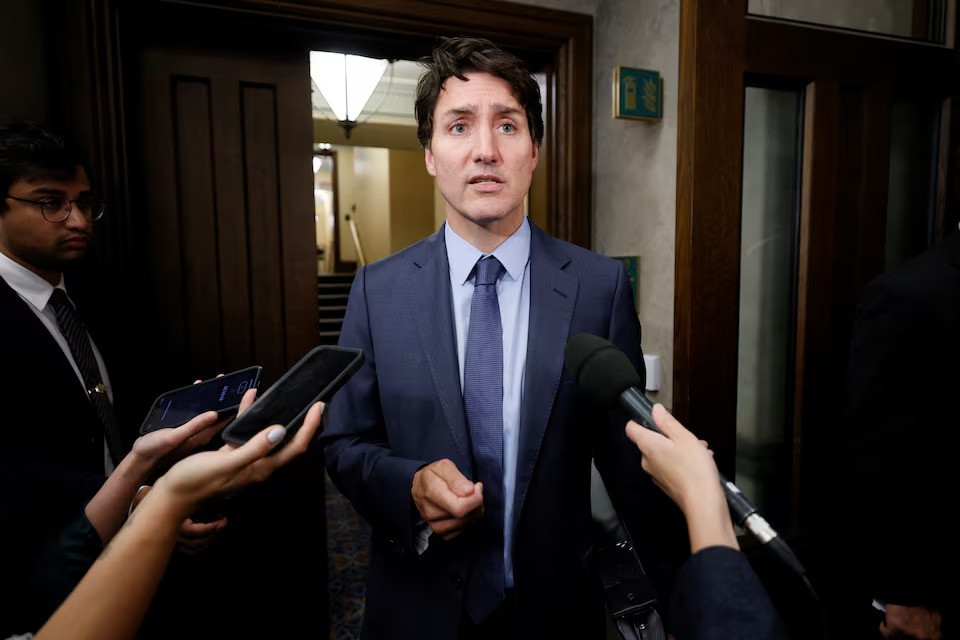 canada s prime minister justin trudeau speaks to journalists before question period in the house of commons foyer on parliament hill in ottawa ontario canada on september 25 2024 photo reuters