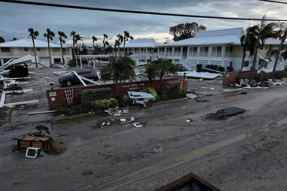 a drone view shows buildings and structures damaged by hurricane milton after it made landfall in venice florida us on october 10 photo reuters