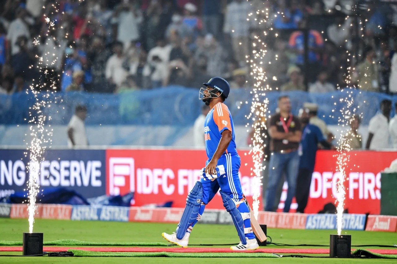 sanju samson walked out to fireworks before he provided them in hyderabad oct 12 2024 photo afp