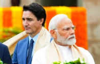 prime minister justin trudeau left walks past india s prime minister narendra modi as they take part in a wreath laying ceremony at raj ghat mahatma gandhi s cremation site during the g20 summit in new delhi india on september 10 2023 photo reuters