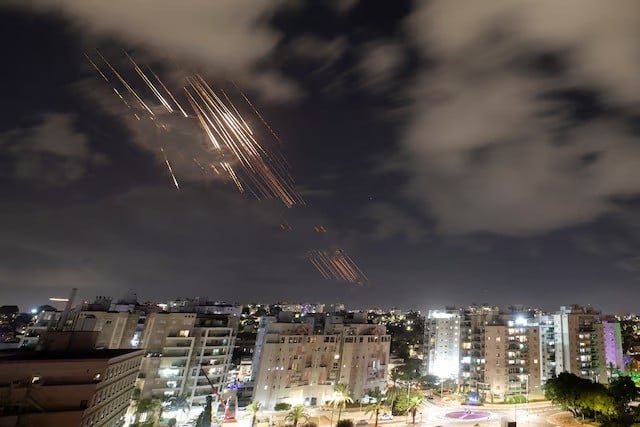 israel s iron dome anti missile system intercepts rockets after iran fired a salvo of ballistic missiles as seen from ashkelon israel on october 1 2024 photo reuters