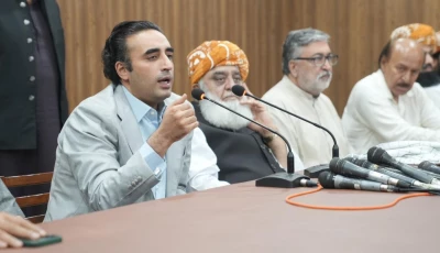 ppp chairman bilawal bhutto zardari and jui f chief maulana fazlur rehman address a press conference in karachi on october 15 2024 photo express