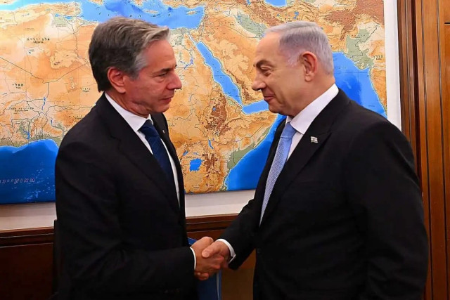 israeli prime minister benjamin netanyahu r meets with us secretary of state antony blinken l in jerusalem on august 19 2024 photo anadolu agency israeli prime minister benjamin netanyahu r meets with us secretary of state antony blinken l in jerusalem on august 19 2024 photo anadolu agency