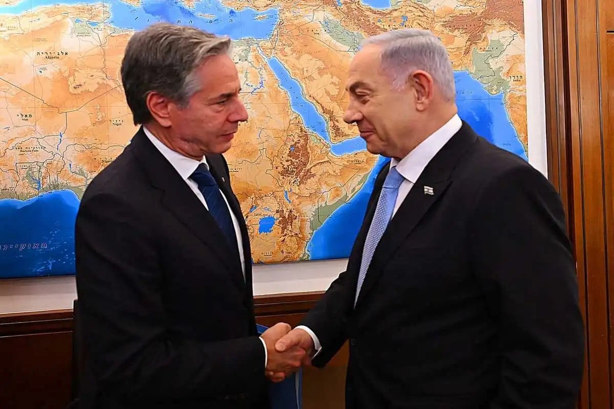 israeli prime minister benjamin netanyahu r meets with us secretary of state antony blinken l in jerusalem on august 19 2024 photo anadolu agency