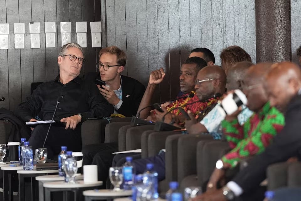 british prime minister keir starmer attends a closing executive session during the commonwealth heads of government meeting in samoa saturday october 26 2024 photo reuters