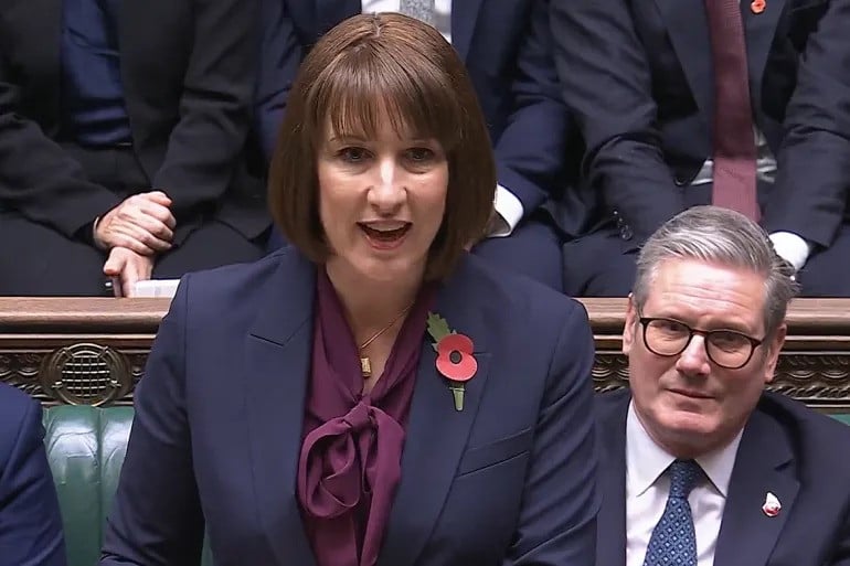 britain s chancellor of the exchequer rachel reeves delivers her autumn statement budget speech in the house of commons in london the united kingdom photo afp